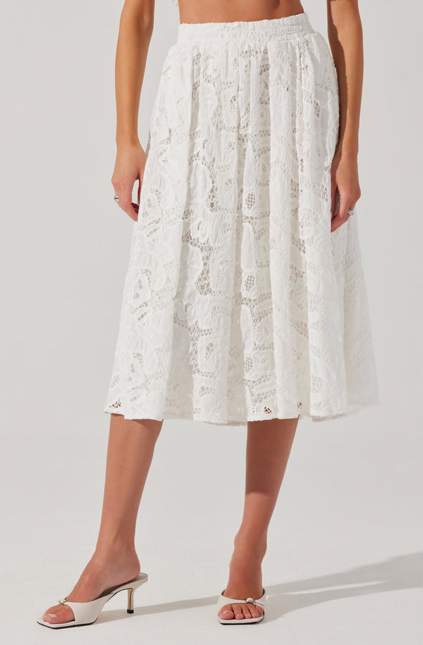 Astr The Label Ceren Crochet Lace Skirt