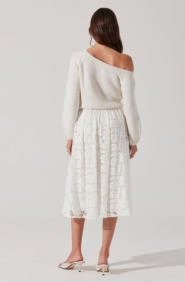 Astr The Label Ceren Crochet Lace Skirt