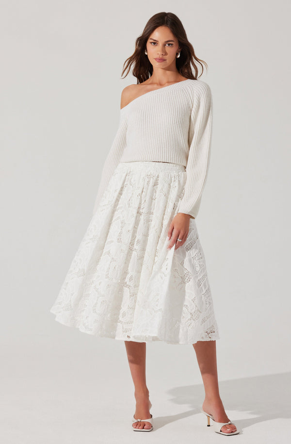 Astr The Label Ceren Crochet Lace Skirt