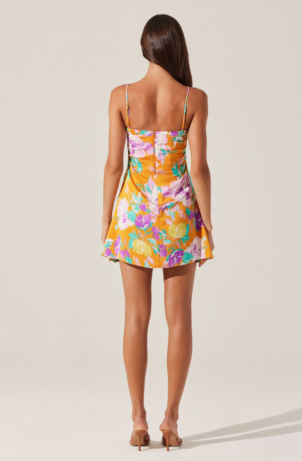 Astr The Label Cerinthe Satin Floral Mini Dress