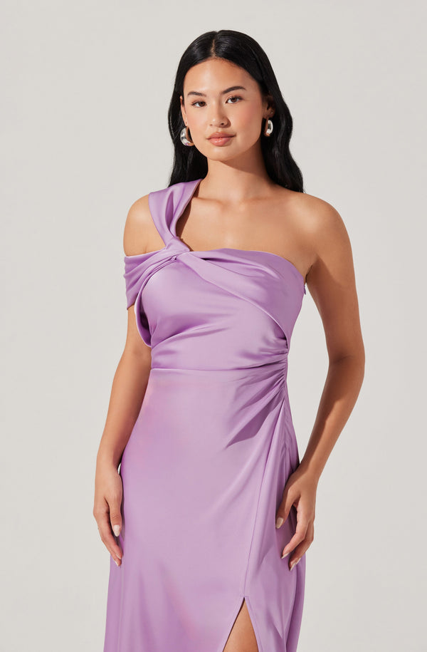 Astr The Label Cersei One Shoulder Midi Dress