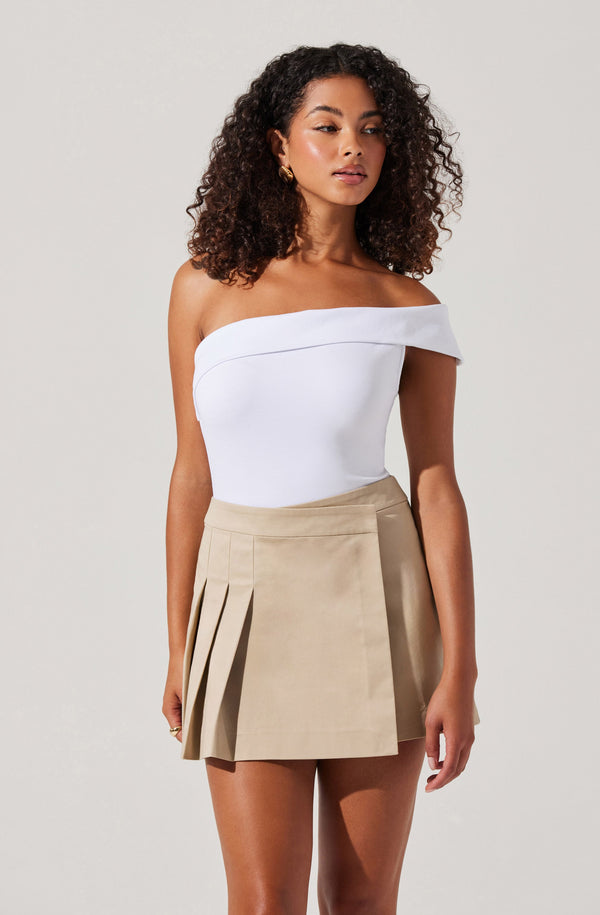 Astr The Label Chana Pleated Wrap Mini Skirt