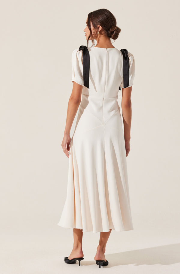 Astr The Label Ciela Bow Puff Sleeve Dress