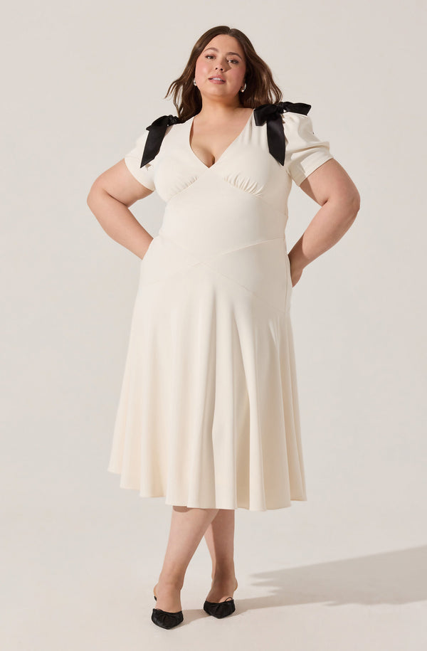 astr the label Ciela Bow Puff Sleeve Dress