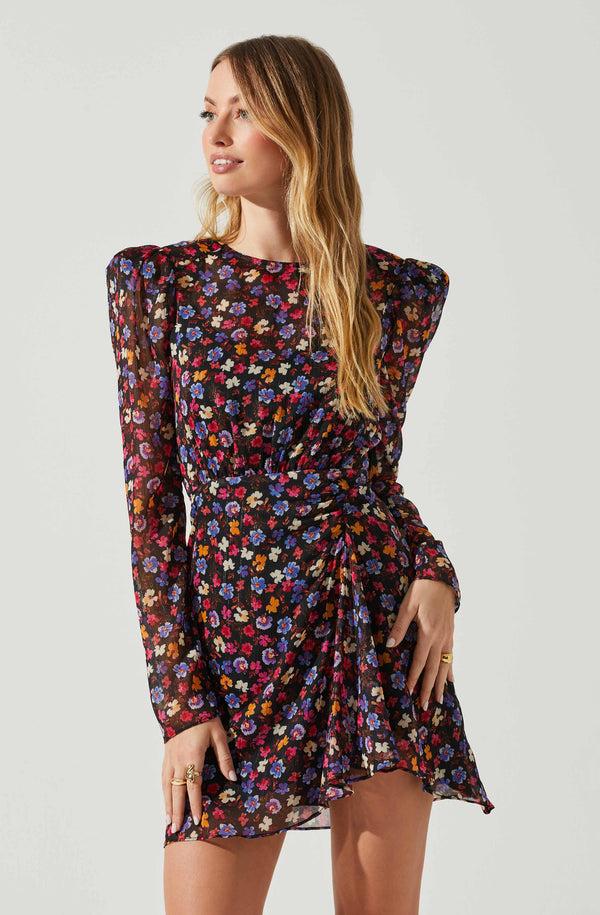 Astr The Label Cindy Floral Long Sleeve Mini Dress