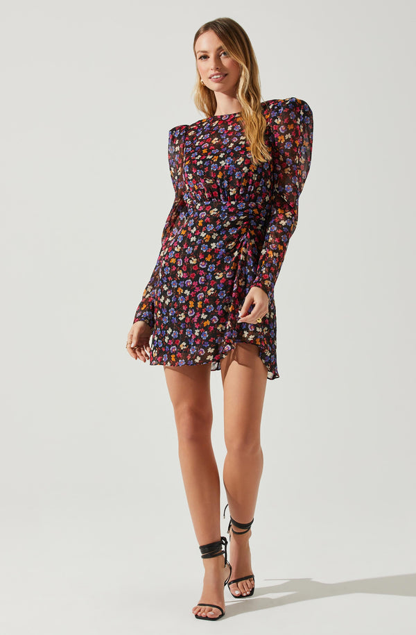 Astr The Label Cindy Floral Long Sleeve Mini Dress