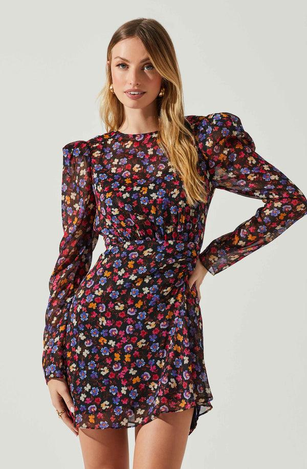 Astr The Label Cindy Floral Long Sleeve Mini Dress