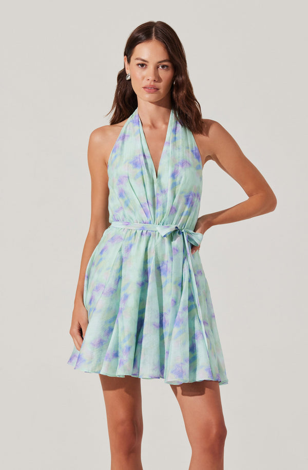 astr the label Clare Halter Neck Mini Dress