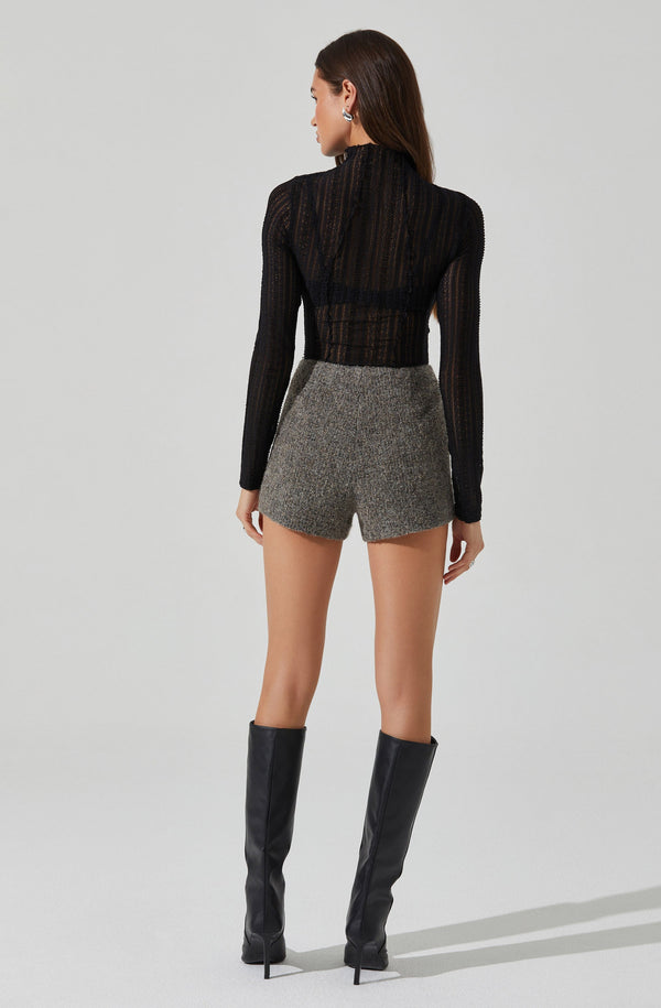 Astr The Label Colleen Lace Mock Neck Top