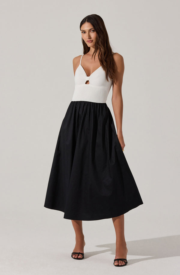 astr the label Contrast Mixed Media Midi Dress
