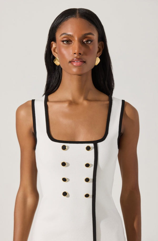 Astr The Label Contrast Trim Knit Mini Dress