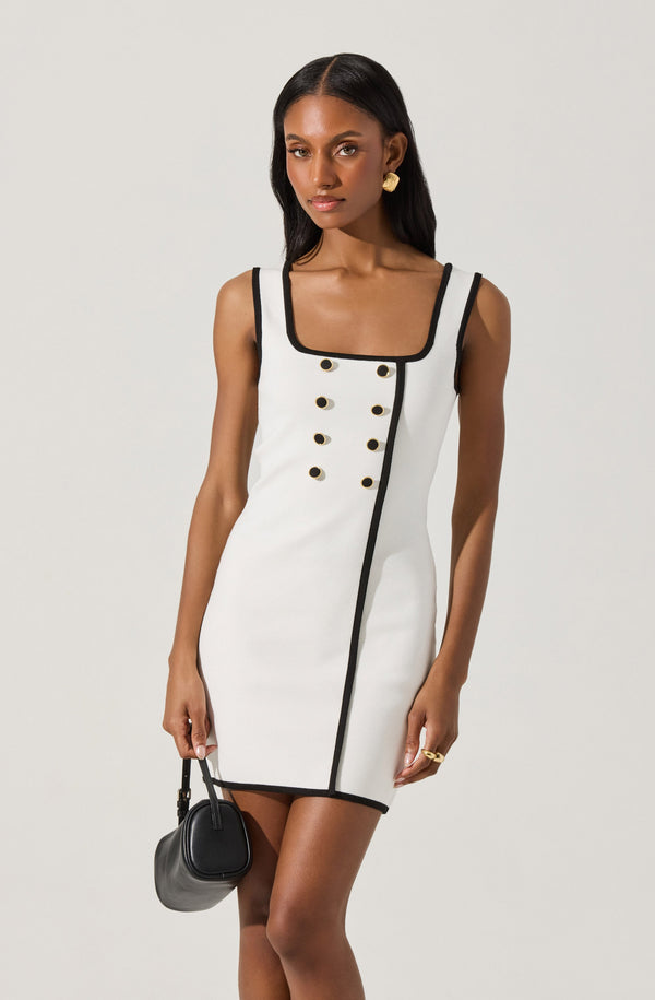 Astr The Label Contrast Trim Knit Mini Dress