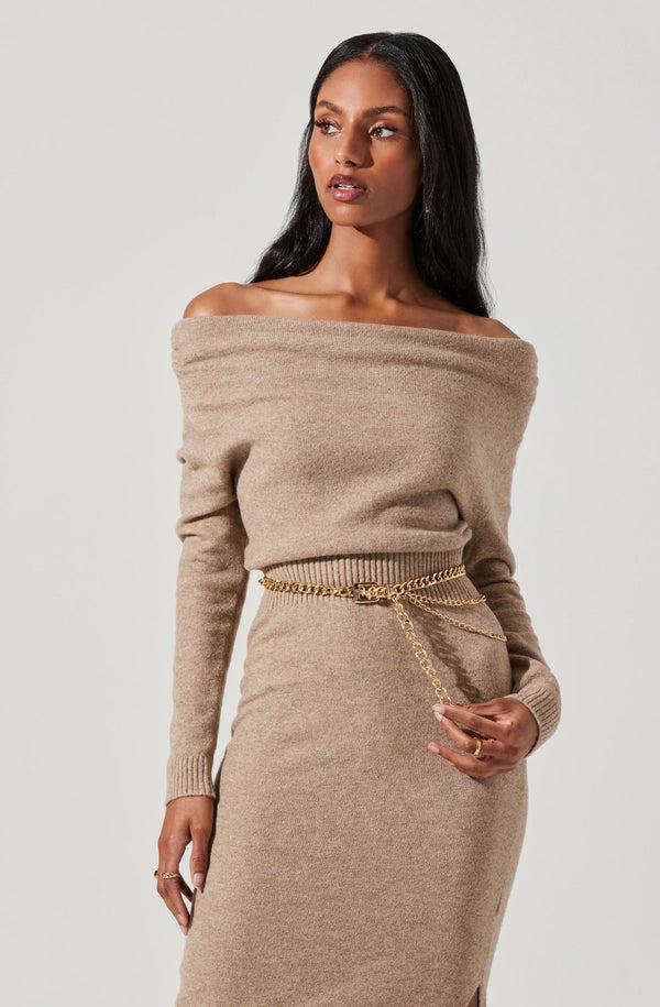 Astr The Label Cora Off Shoulder Sweater Dress