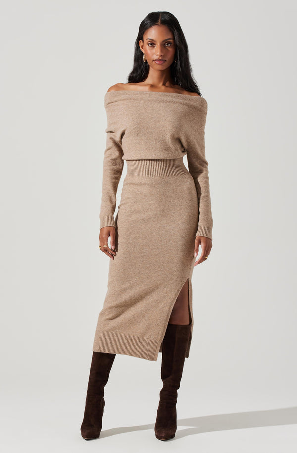astr the label Cora Off Shoulder Sweater Dress