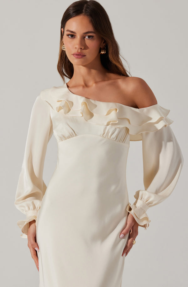 Astr The Label Coraline Satin Midi Dress