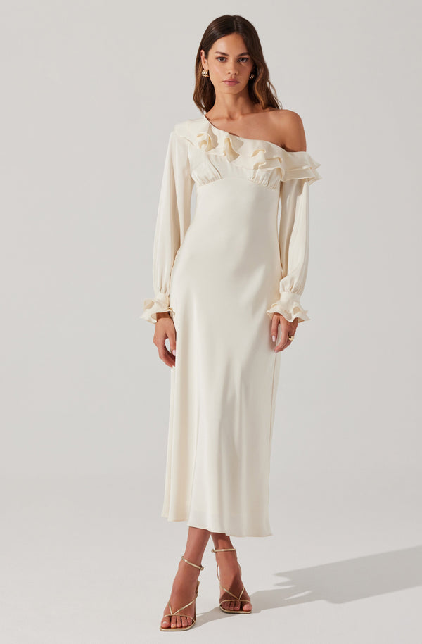 Astr The Label Coraline Satin Midi Dress