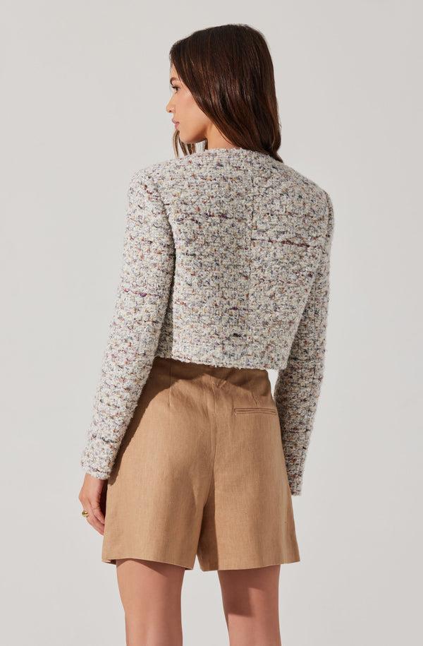 Astr The Label Covina Cropped Tweed Jacket