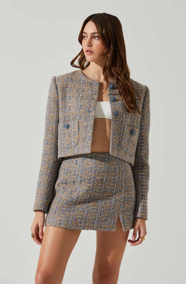 Astr The Label Covina Tweed Mini Skirt