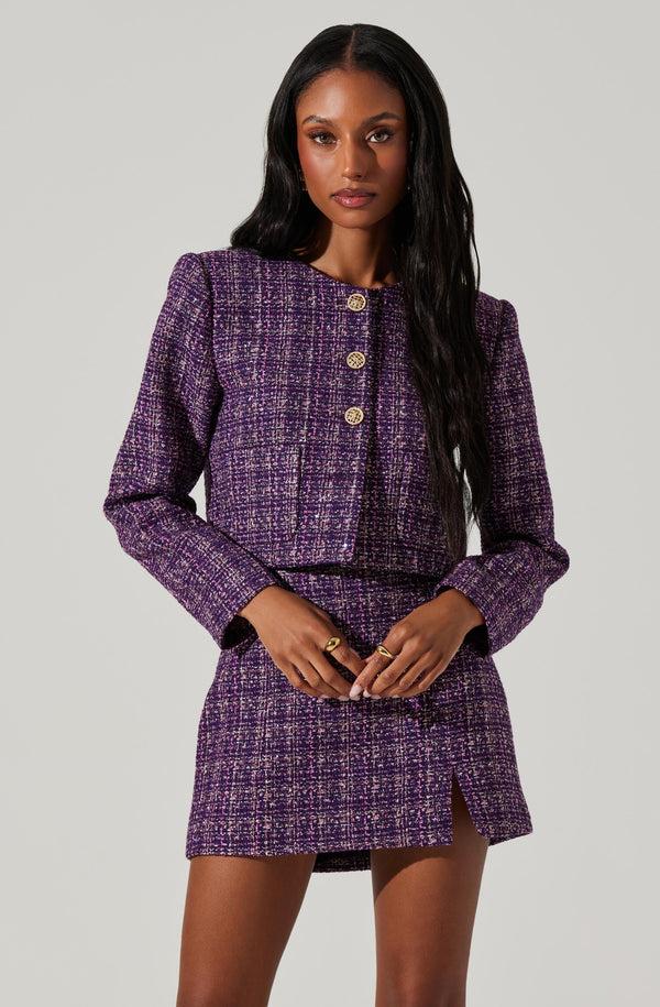 Astr The Label Covina Tweed Mini Skirt