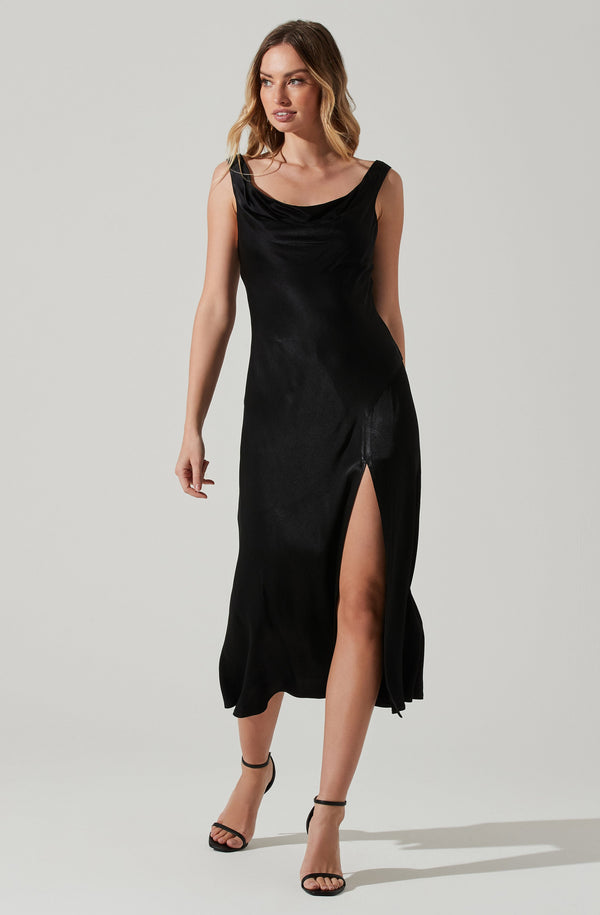 Astr The Label Cristella Satin Midi Dress