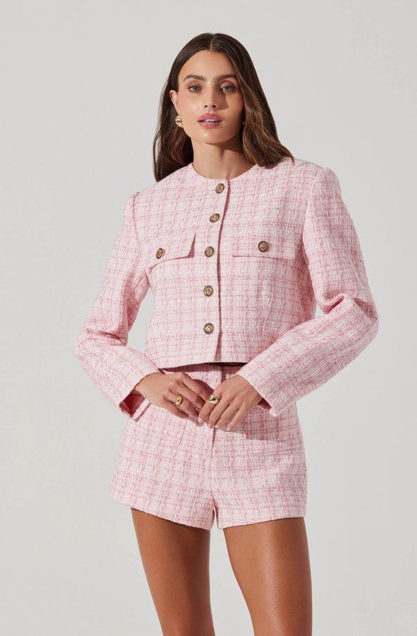 Astr The Label Cropped Tweed Jacket
