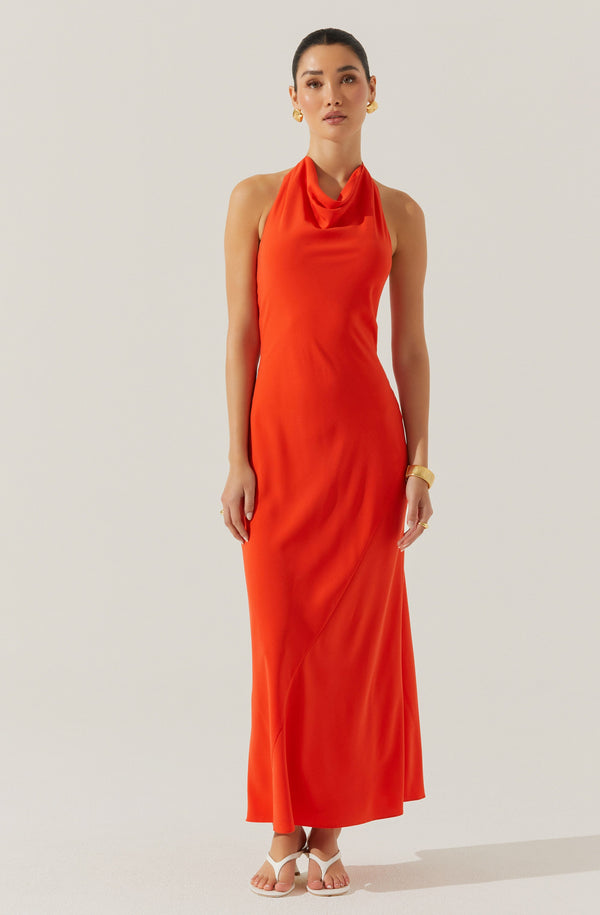 Astr The Label Dalisay Cowl Neck Halter Dress
