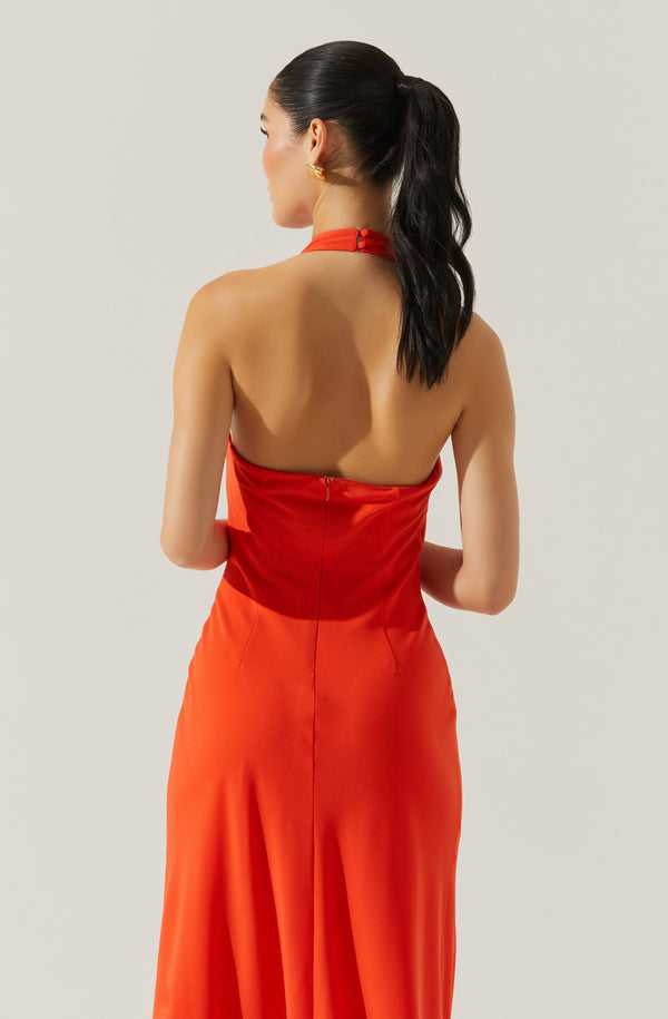 Astr The Label Dalisay Cowl Neck Halter Dress