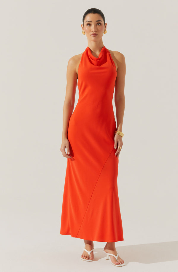 astr the label Dalisay Cowl Neck Halter Dress