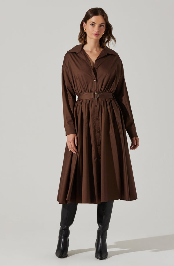 Astr The Label Darany Belted Midi Shirt Dress