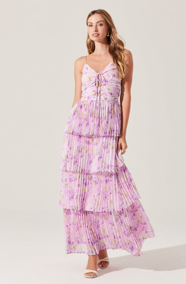 Astr The Label Daytona Pleated Floral Maxi Dress