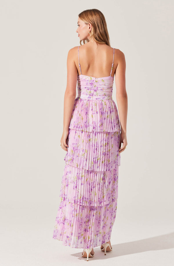 Astr The Label Daytona Pleated Floral Maxi Dress