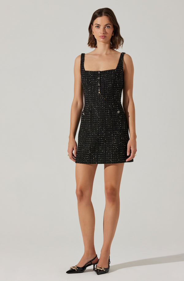 Astr The Label Deanna Tweed Mini Dress