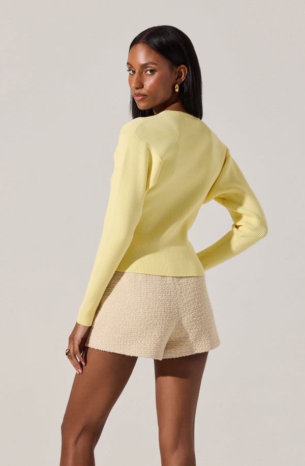 Astr The Label Delynn Ribbed Cardigan Sweater