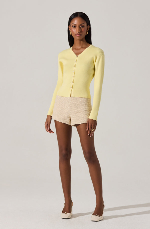 Astr The Label Delynn Ribbed Cardigan Sweater