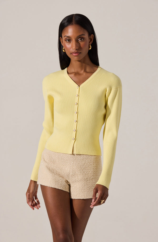 Astr The Label Delynn Ribbed Cardigan Sweater