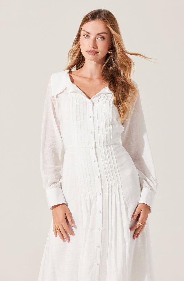 Astr The Label Diell Pleated Midi Dress