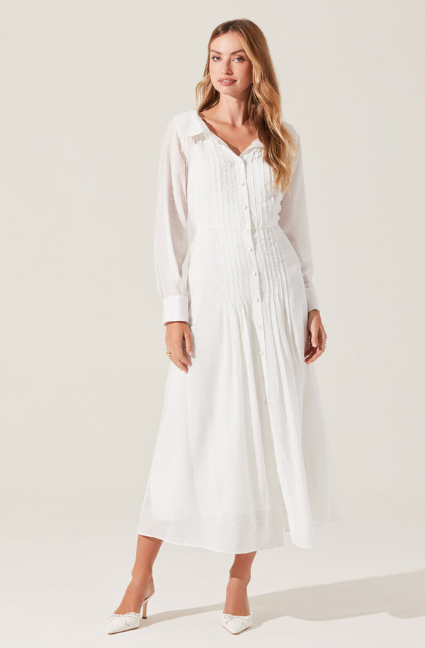 Astr The Label Diell Pleated Midi Dress