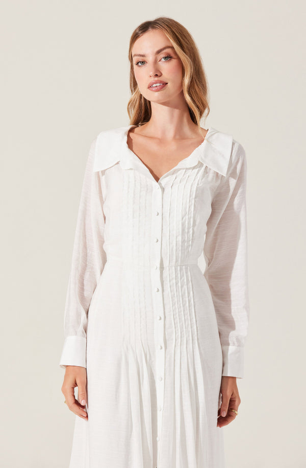 Astr The Label Diell Pleated Midi Dress