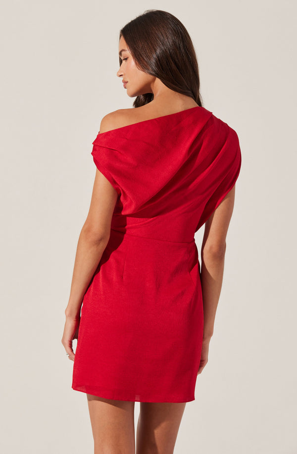 Astr The Label Draped Off Shoulder Mini Dress