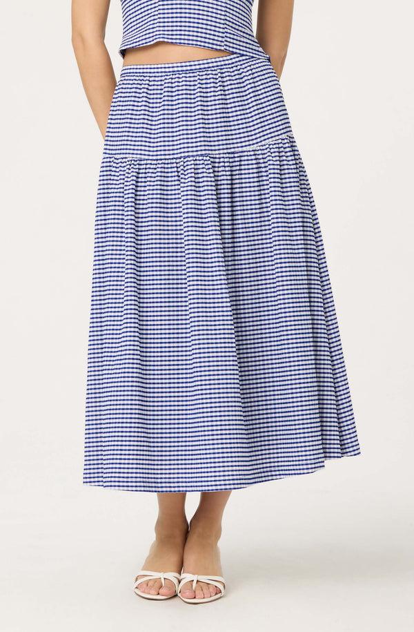 astr the label Drop Waist Gingham Midi Skirt