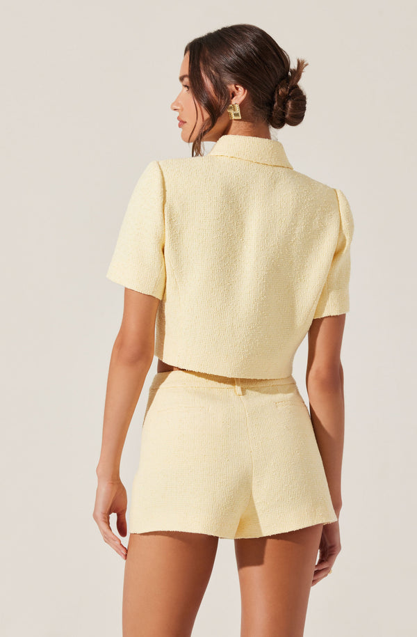 Astr The Label Eaton Tweed Cropped Jacket