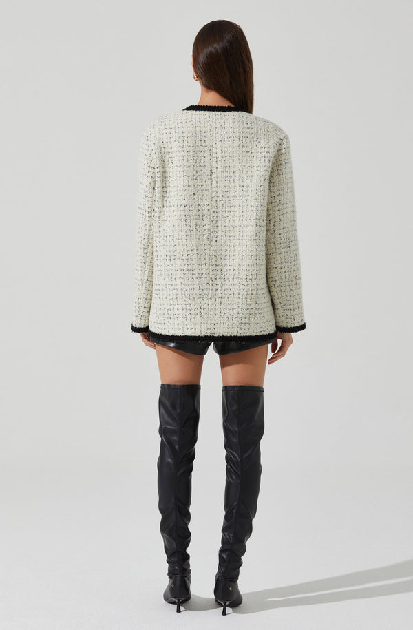 Astr The Label Editha Contrast Tweed Coat