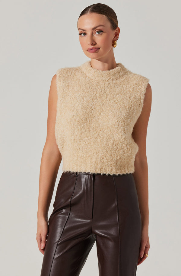 astr the label Edlyn Boucle Mock Neck Sweater