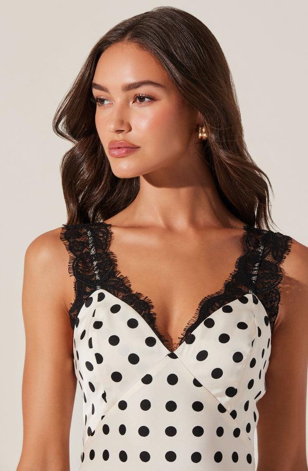 Astr The Label Eirene Polka Dot Midi Dress