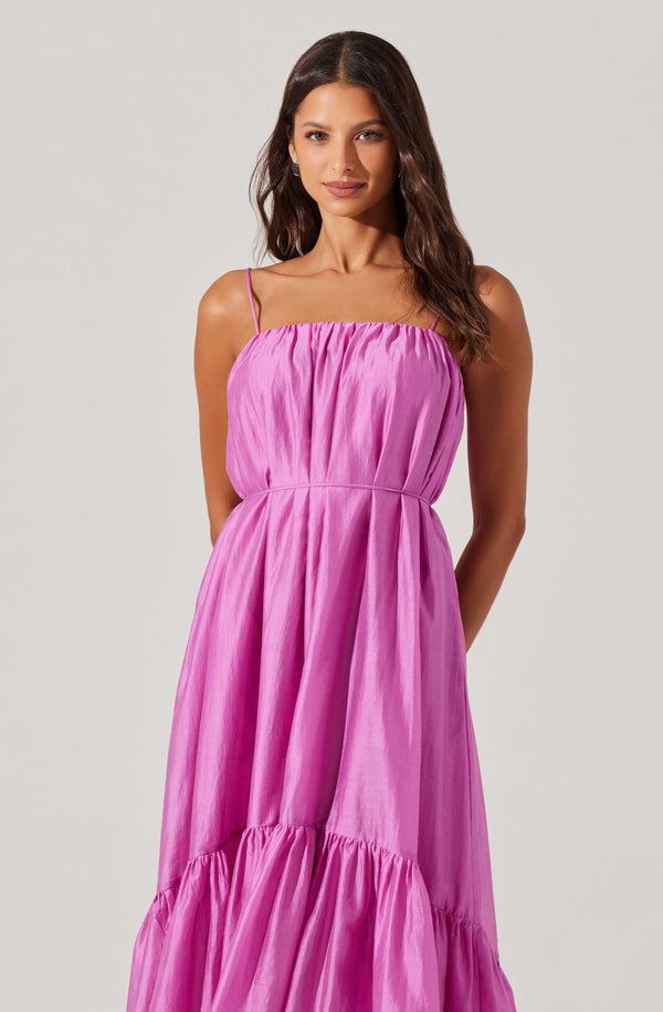 Astr The Label Elisha Tiered High-Low Maxi Dress