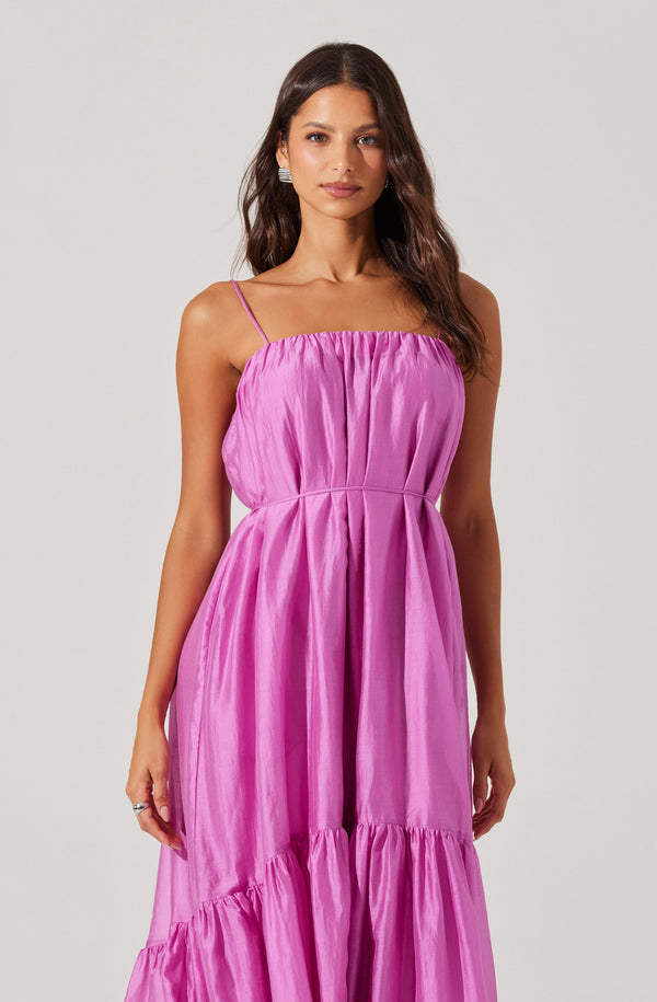 Astr The Label Elisha Tiered High-Low Maxi Dress