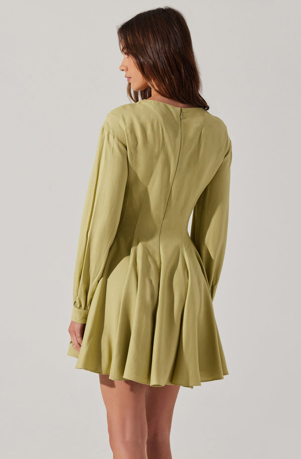 Astr The Label Elowyn Linen Blend Skater Dress