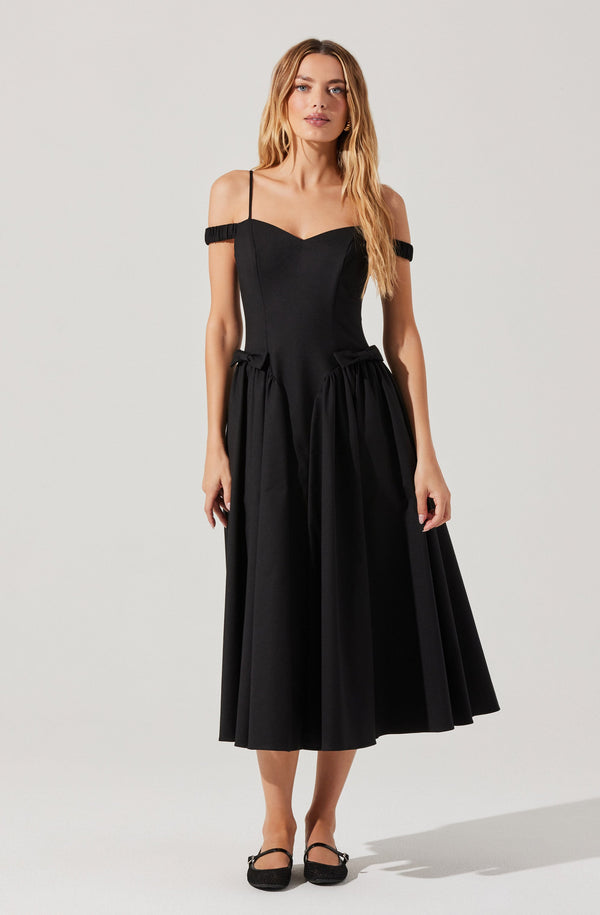 Astr The Label Elvinia Off Shoulder Midi Dress