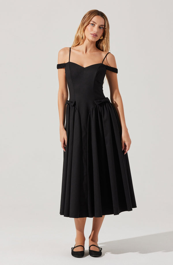 astr the label Elvinia Off Shoulder Midi Dress
