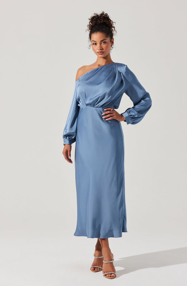 astr the label Elwood Satin Off Shoulder Dress